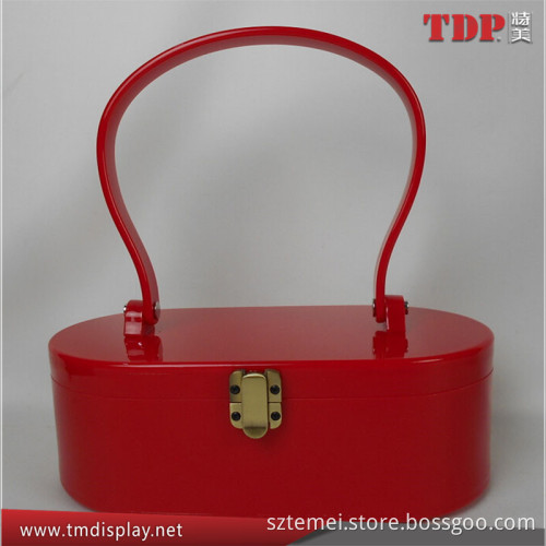 Manufacturer Women Evening Acrylic Perspex Transparent Red Clutch Box Purse Bag